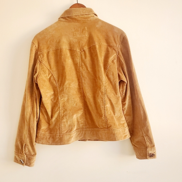 Tan corduroy jacket with jeweled buttons - Picture 3 of 8